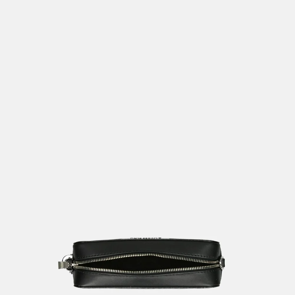 Michael Kors Jet Set crossbody tas black silver bij Duifhuizen